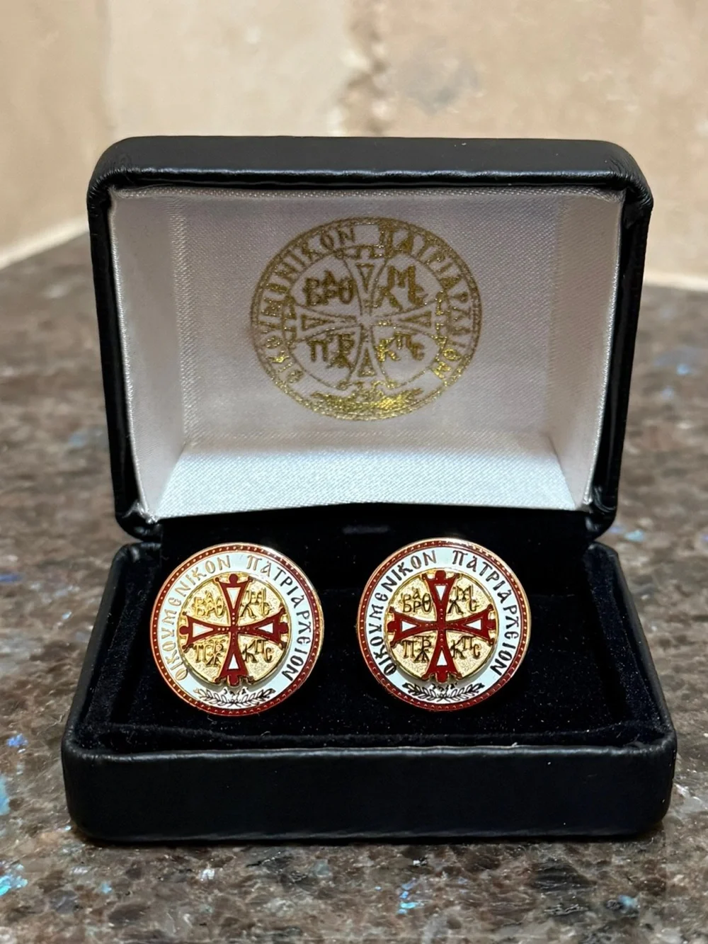 Vintage gold-tone Greek Orthodox cufflinks
